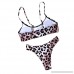 Xhonp Women's Sexy Leopard Print Two-Piece Triangle High Waisted Bikini Set Swimsuit Black B07P258S4H